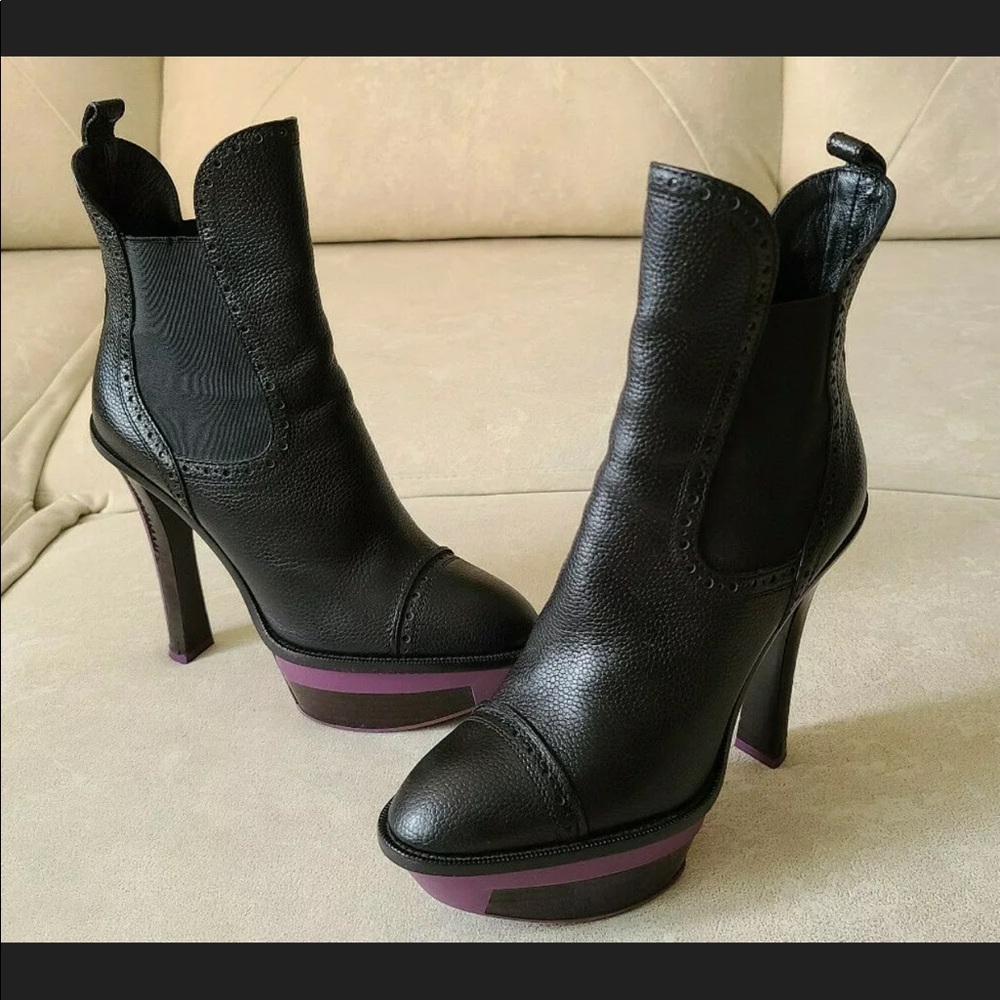 Louis Vuitton Sally Black  Platform Boot 38.5